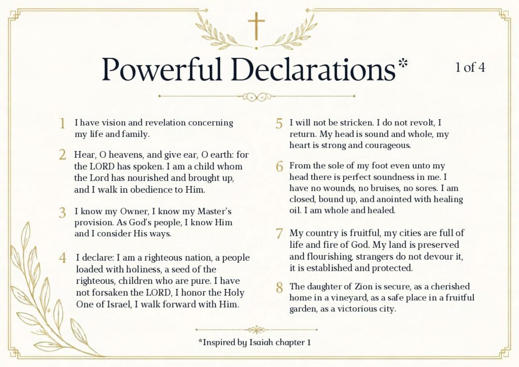Powerful Declarations inspired by Isaiah 1